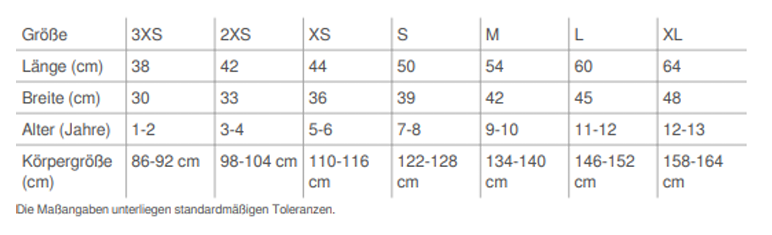 Größentabelle Größentabelle Feuerwehr Geburtstagsshirt personalisiert – Kindergrößen 98 bis 152