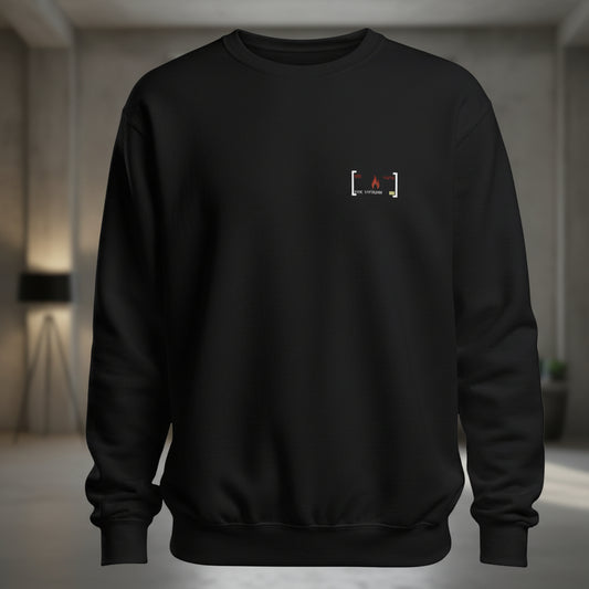 Feuerwehr Sweater Search & Rescue schwarz – Frontansicht mit HUD-Emblem auf der linken Brust