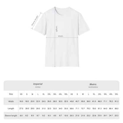 Übersichtliche Größentabelle für das Unisex Feuerwehr-Einsatzshirt mit exakten Zentimeterangaben für Brustbreite und Gesamtlänge.