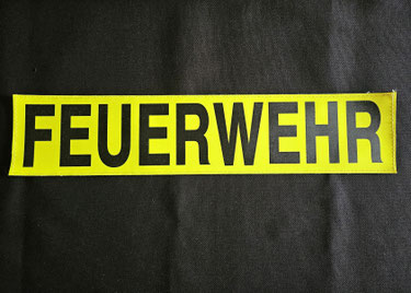Traditionelle Feuerwehr Rückenschilder