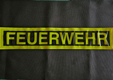 Traditionelle Feuerwehr Rückenschilder