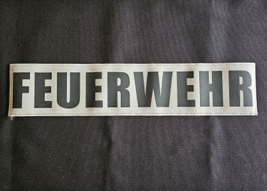 Traditionelle Feuerwehr Rückenschilder