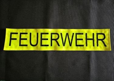 Traditionelle Feuerwehr Rückenschilder