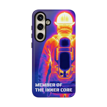 UV-beständiges Samsung Smartcase mit leuchtendem Thermografie-Druck als Geschenk für Feuerwehr-Einsatzkräfte.